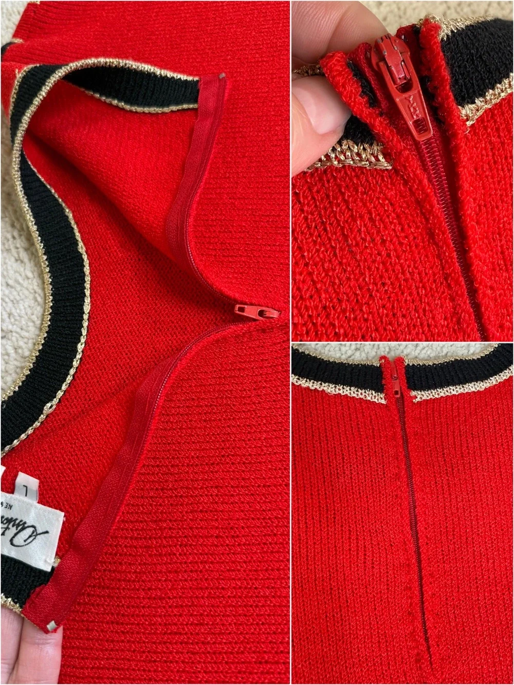 Vintage Antonella Preve New York Embellished Sequin Bead Tigers Tunic Sweater - Picture 8 of 17
